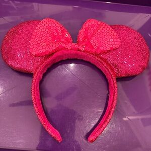 Disney Parks Pink Sequin Minnie Mouse Ears Headband